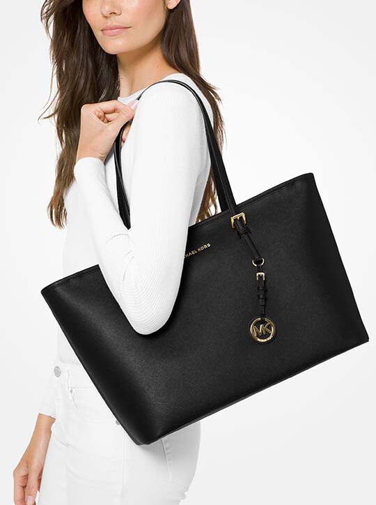 Jet Set Medium Saffiano Leather Top-Zip Tote Bag michael kors jet set medium saffiano leather top zip tote bag