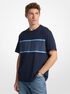 michael kors signature logo striped cotton t shirt