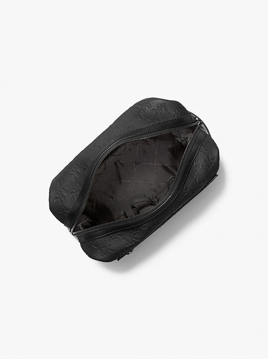 michael kors jet set logo embossed leather travel kit