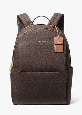 michael kors sable large signature logo backpack