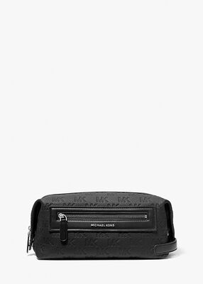 michael kors jet set logo embossed leather travel kit