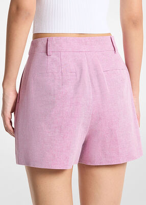 michael kors شورت من الكتان والقطن مطوي