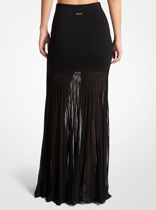 michael kors stretch knit semi sheer maxi skirt