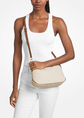 michael kors jet set medium signature logo convertible crossbody bag