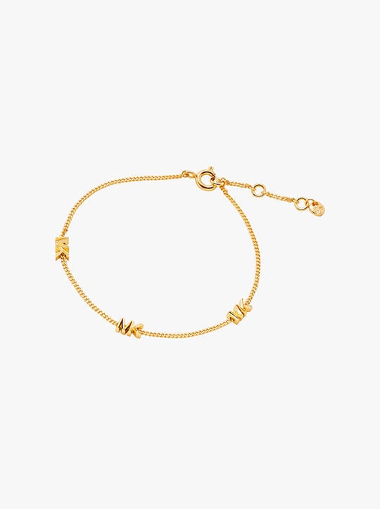 Precious Metal-Plated Sterling Silver Logo Bracelet michael kors precious metal plated sterling silver logo bracelet