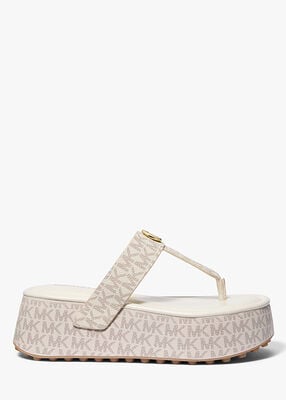 michael kors koya signature logo platform flip flop