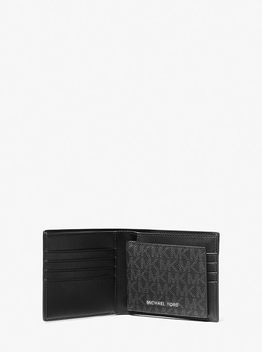michael kors harrison logo billfold wallet with passcase