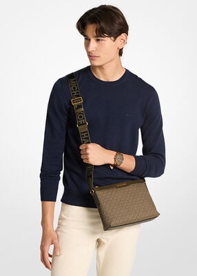 michael kors hudson signature logo messenger bag