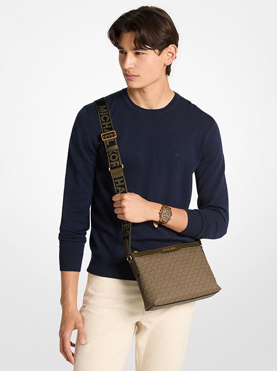 Hudson Signature Logo Messenger Bag michael kors hudson signature logo messenger bag
