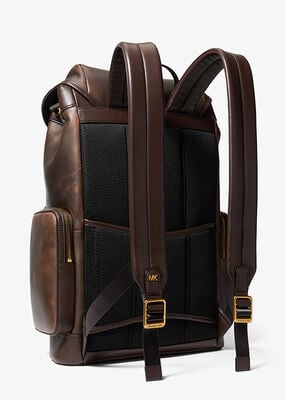 michael kors hudson burnished leather backpack