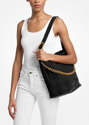michael kors nolita large suede bucket tote bag