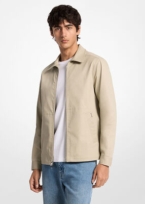 michael kors stretch cotton shirt jacket