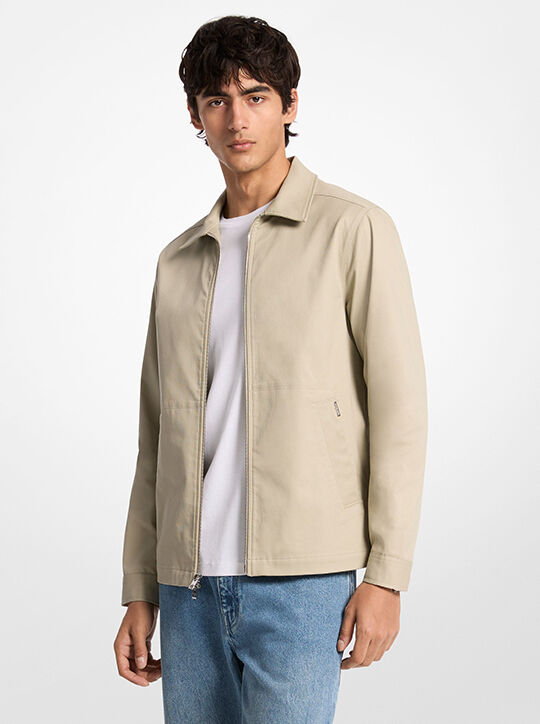 michael kors stretch cotton shirt jacket