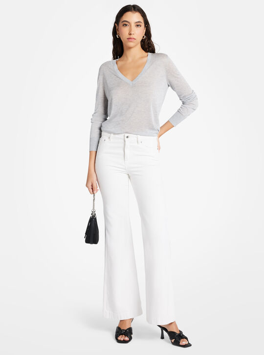 michael kors silk blend v neck sweater