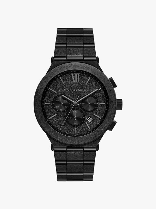 Oversized Billie Frosted Black-Tone Watch michael kors oversized billie frosted black tone watch