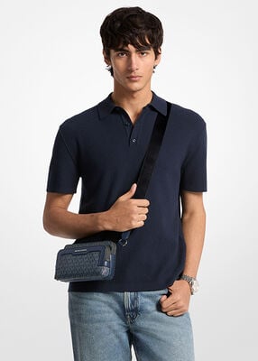 michael kors حقيبة كروس هدسون بشعار الماركة