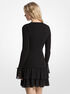 michael kors smocked georgette ruffle mini dress