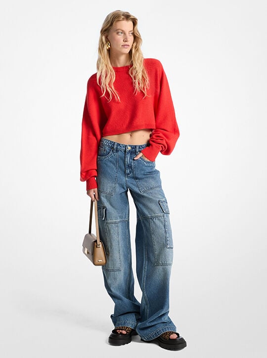 Wool Dolman-Sleeve Sweater michael kors wool dolman sleeve sweater