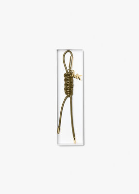 michael kors gold tone and braided cord bag charm