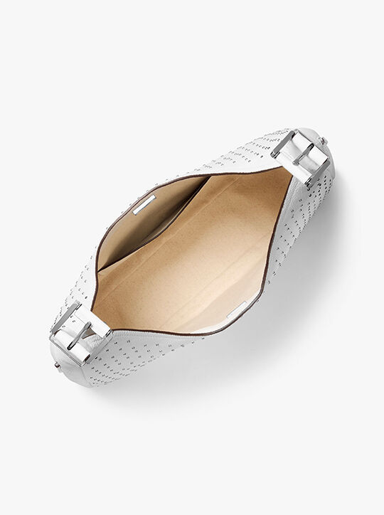 michael kors nolita large studded pebbled leather hobo shoulder bag