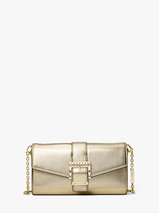 Penelope Medium Metallic Faux Leather Clutch michael kors penelope medium metallic faux leather clutch