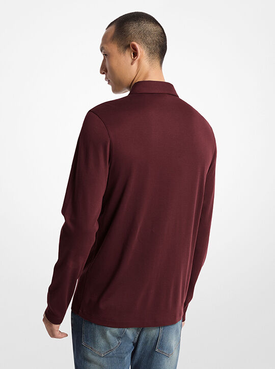 michael kors cotton long sleeve polo shirt