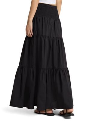 michael kors smocked cotton poplin tiered maxi skirt