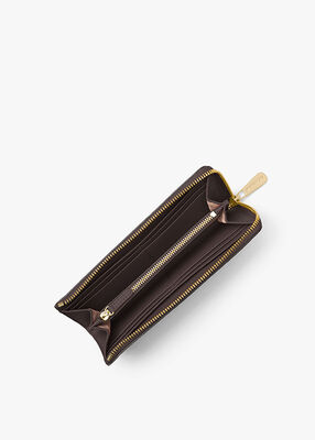 michael kors jet set travel large logo quarter zip wallet