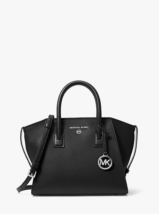 michael kors avril small leather top zip satchel