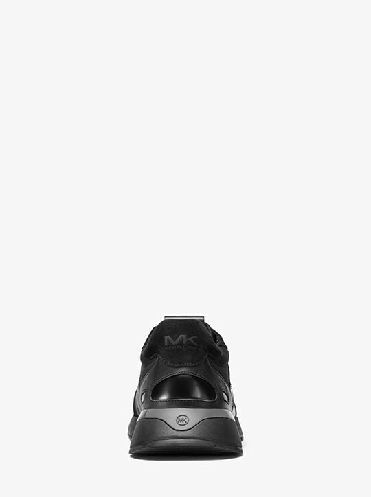 michael kors miles suede and scuba trainer