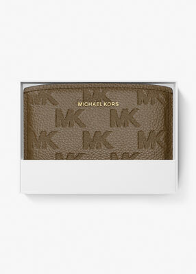michael kors bryant medium logo embossed leather wallet