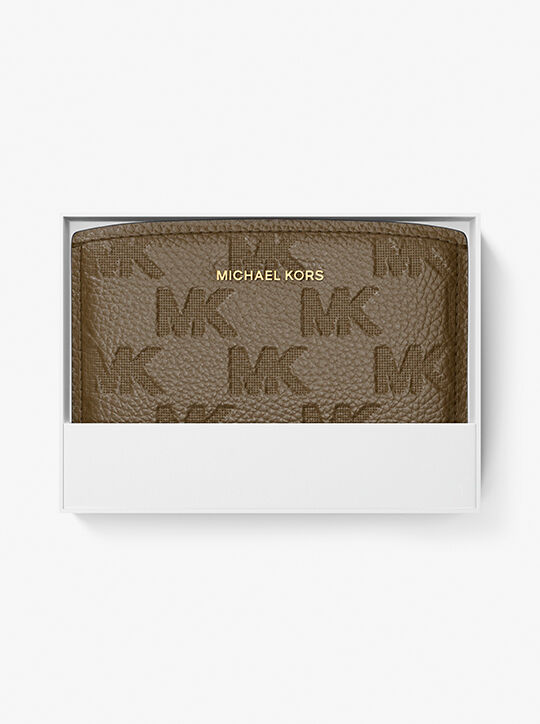 michael kors bryant medium logo embossed leather wallet