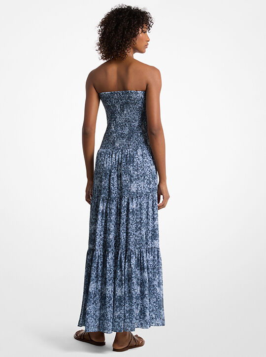 فستان جورجيت بطبقات بطبعة زهور michael kors فستان جورجيت بطبقات بطبعة زهور