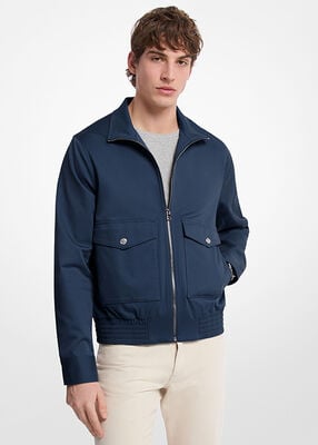 michael kors harrington stretch cotton bomber jacket