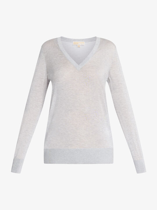 michael kors silk blend v neck sweater
