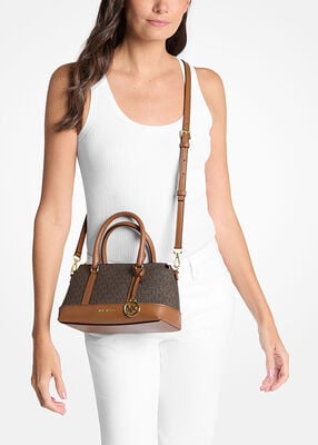 michael kors andie small signature logo satchel