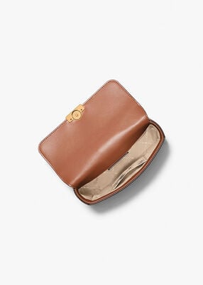 michael kors حقيبة كتف تريبيكا صغيرة من جلد الغزال المرصع