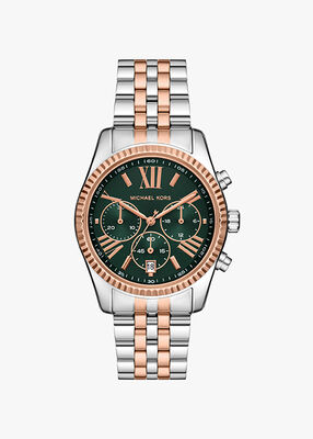 michael kors ساعة ليكسينغتون ثنائية اللون