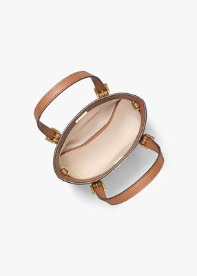 michael kors quinn extra small signature logo and leather convertible tote bag