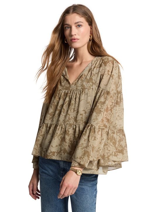 Floral Print Georgette Blouse michael kors floral print georgette blouse