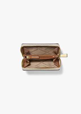michael kors jet set small signature logo zip around card case