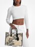 Mirella Medium Palm Jacquard Tote Bag michael kors mirella medium palm jacquard tote bag