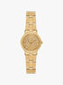 michael kors petite billie frosted gold tone watch