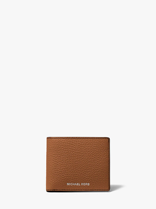 michael kors hudson pebbled leather slim billfold wallet