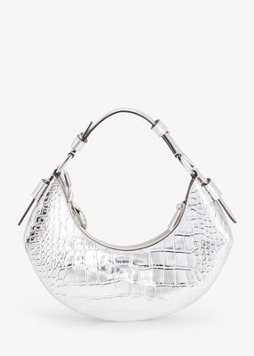 michael kors حقيبة كتف كوا متوسطة الحجم من جلد التمساح المنقوش