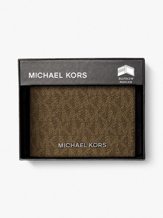 Harrison Logo Billfold Wallet With Passcase michael kors harrison logo billfold wallet with passcase