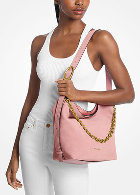 michael kors nolita large suede bucket tote bag