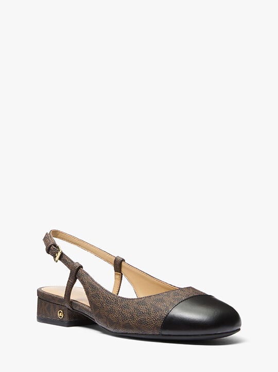 michael kors perla flex signature logo slingback flat