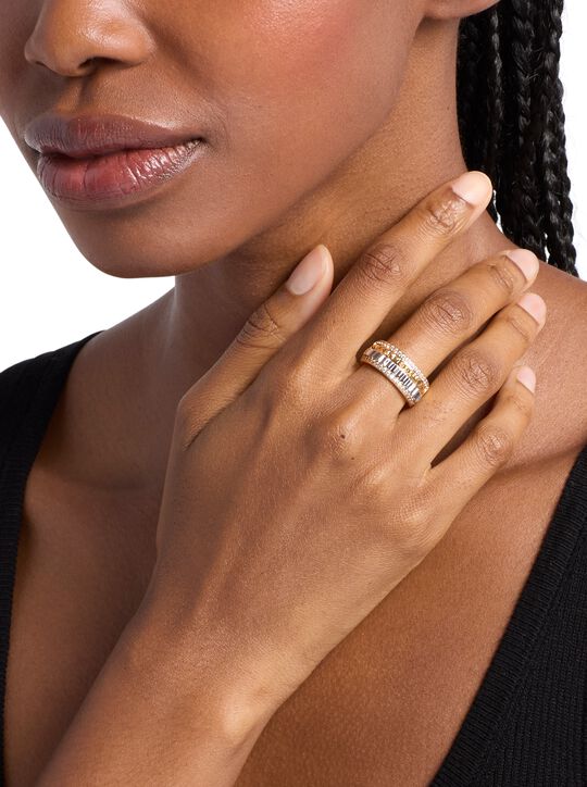 michael kors pav  two tone fluted ring