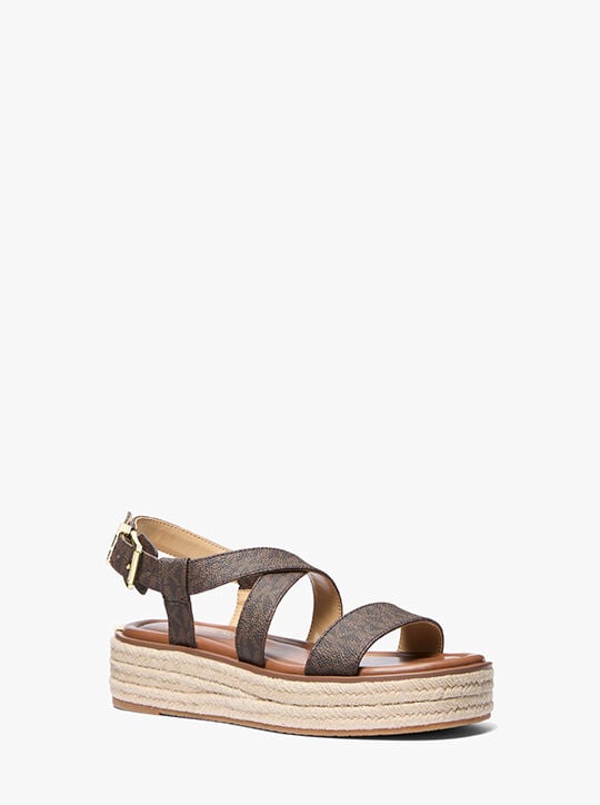 Lynn Signature Logo Platform Espadrille Sandal michael kors lynn signature logo platform espadrille sandal